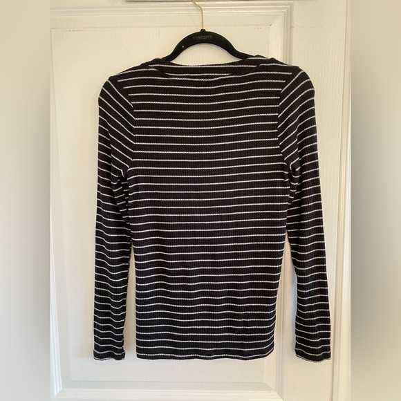 Lucky Brand Black Stripe Top - Picture 2 of 5